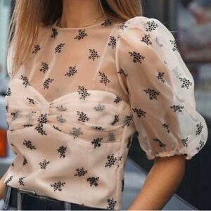 Zara organza top